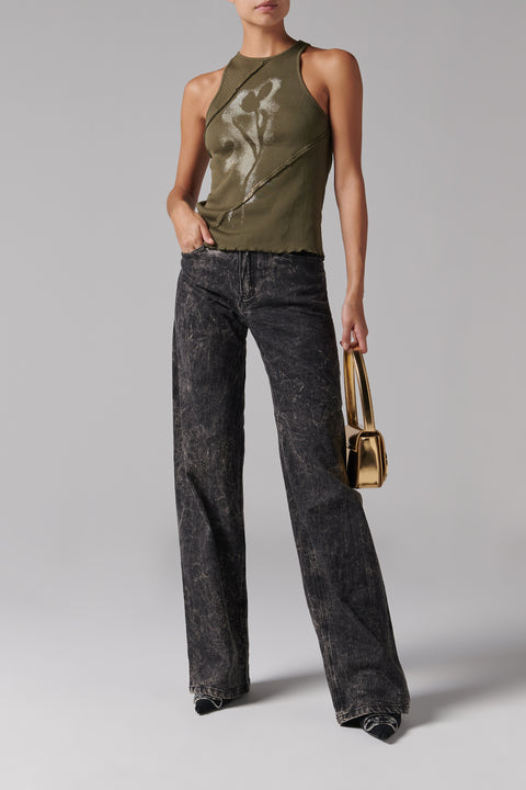 Black Inverted Tuxedo Pants