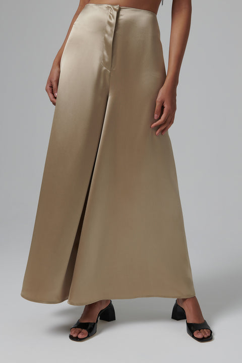 Beige Zaniah Wide Leg Pants