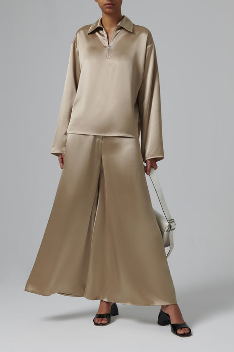 Beige Zaniah Wide Leg Pants