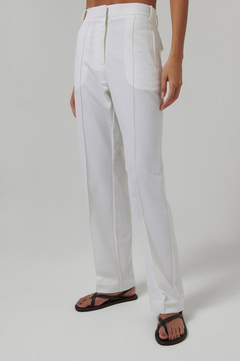 White Utility Pocket Pants
