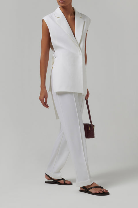 White Utility Pocket Pants