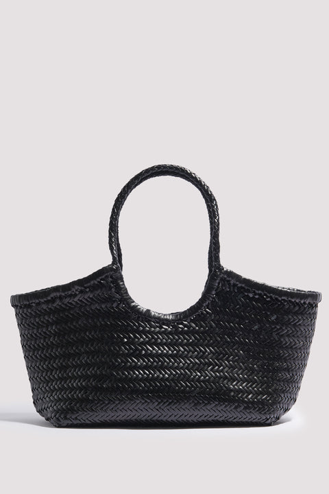 Black Nantucket Basket Big Leather Tote