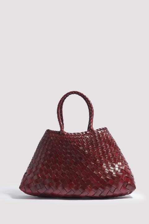 Burgundy Santa Croce Small Leather Tote