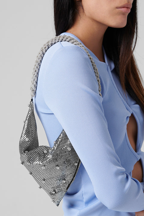 Silver Vela S Shoulder Bag