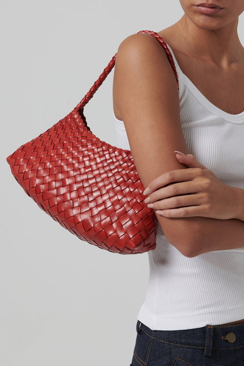 Red Rosanna Leather Shoulder Bag