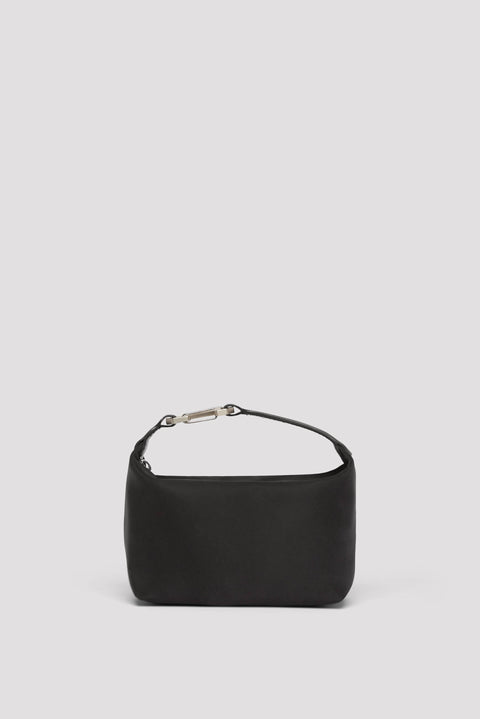 Black Nylon Top Handle Mini Moon Bag