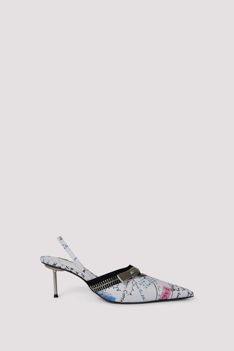 Multicoloured 65 Zip-Detail Stiletto Leather Pumps