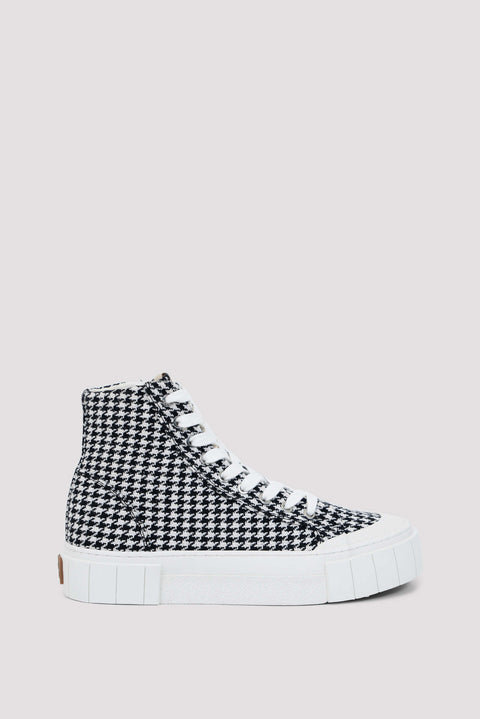 Monochrome Stripe Organic Cotton High Top Sneakers