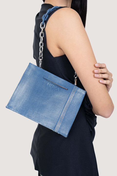 Hanna Denim Chain Tote Bag
