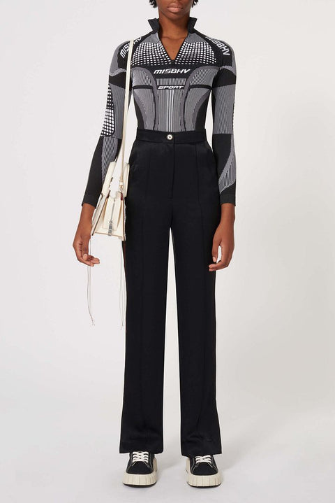 High Waist Straight Leg Tailored Pants