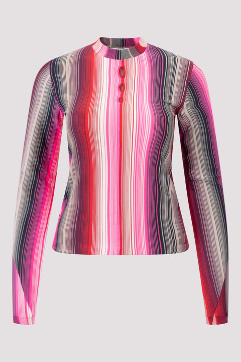 Fade Stripe Long Sleeve Knit