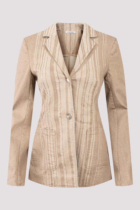 Laser Stripe Denim Blazer