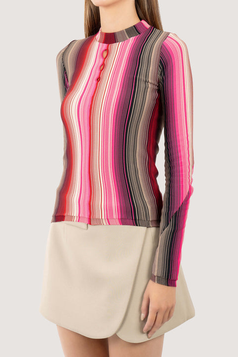 Fade Stripe Long Sleeve Knit