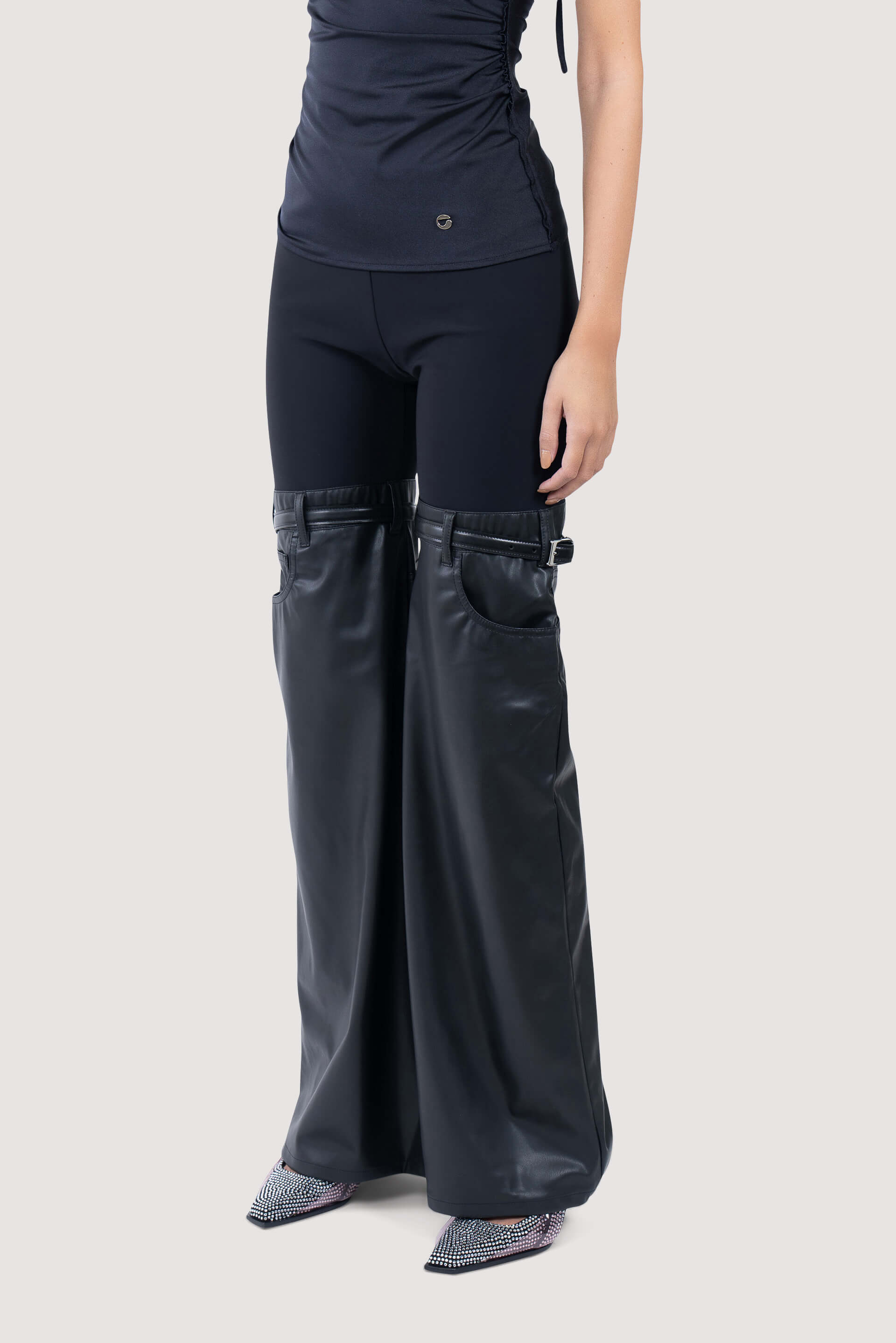 Coperni Hybrid Flare Faux Leather Trousers - Fabric of Society