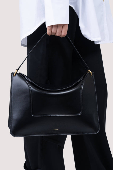 Black Penelope Leather Shoulder Bag