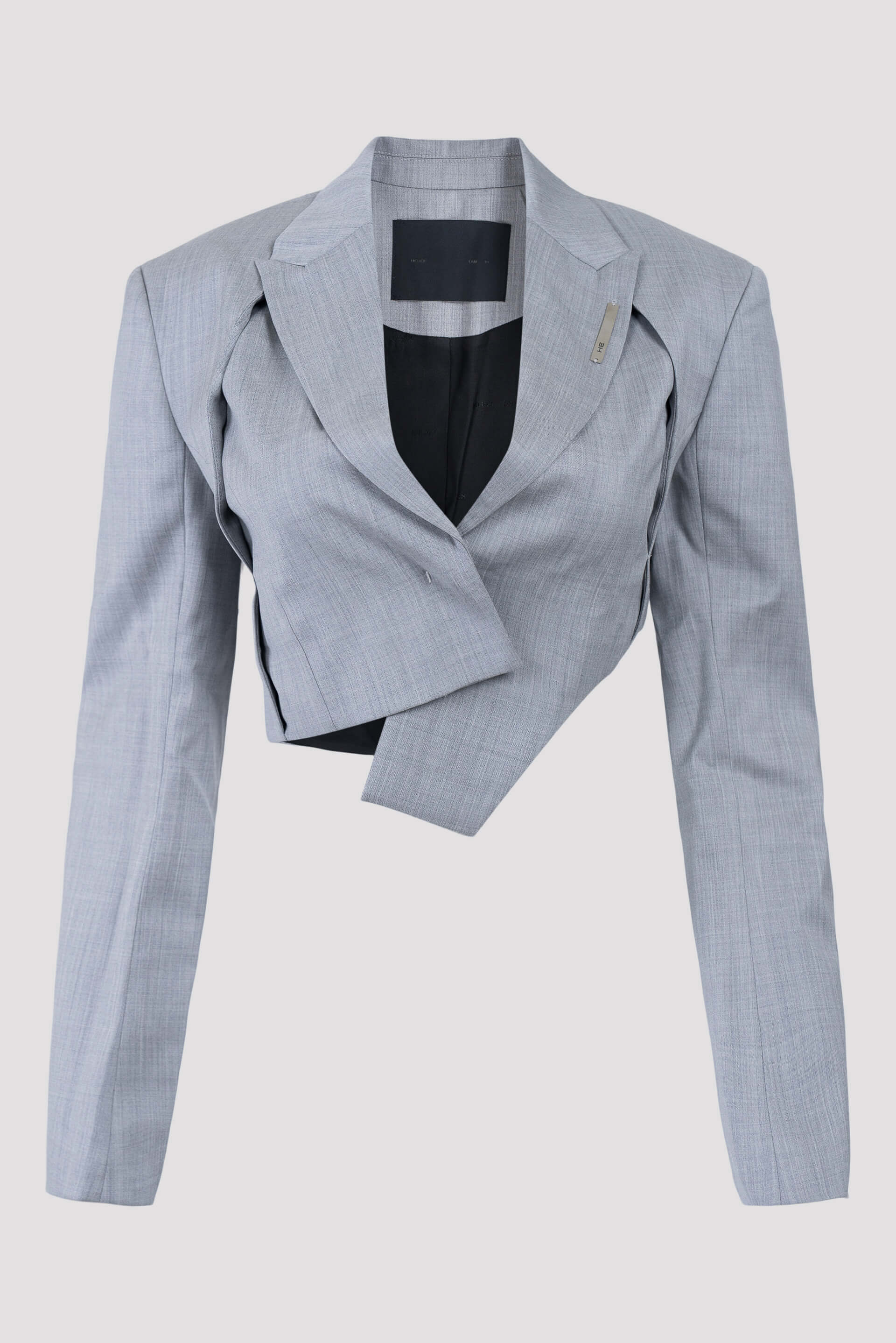 Heliot Emil Cropped Wool Tailored Blazer