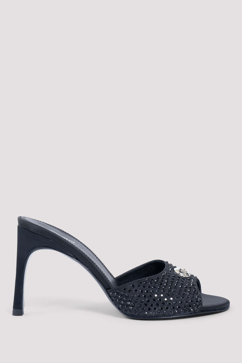 Black 95 Crystal-Embellished Logo Mule