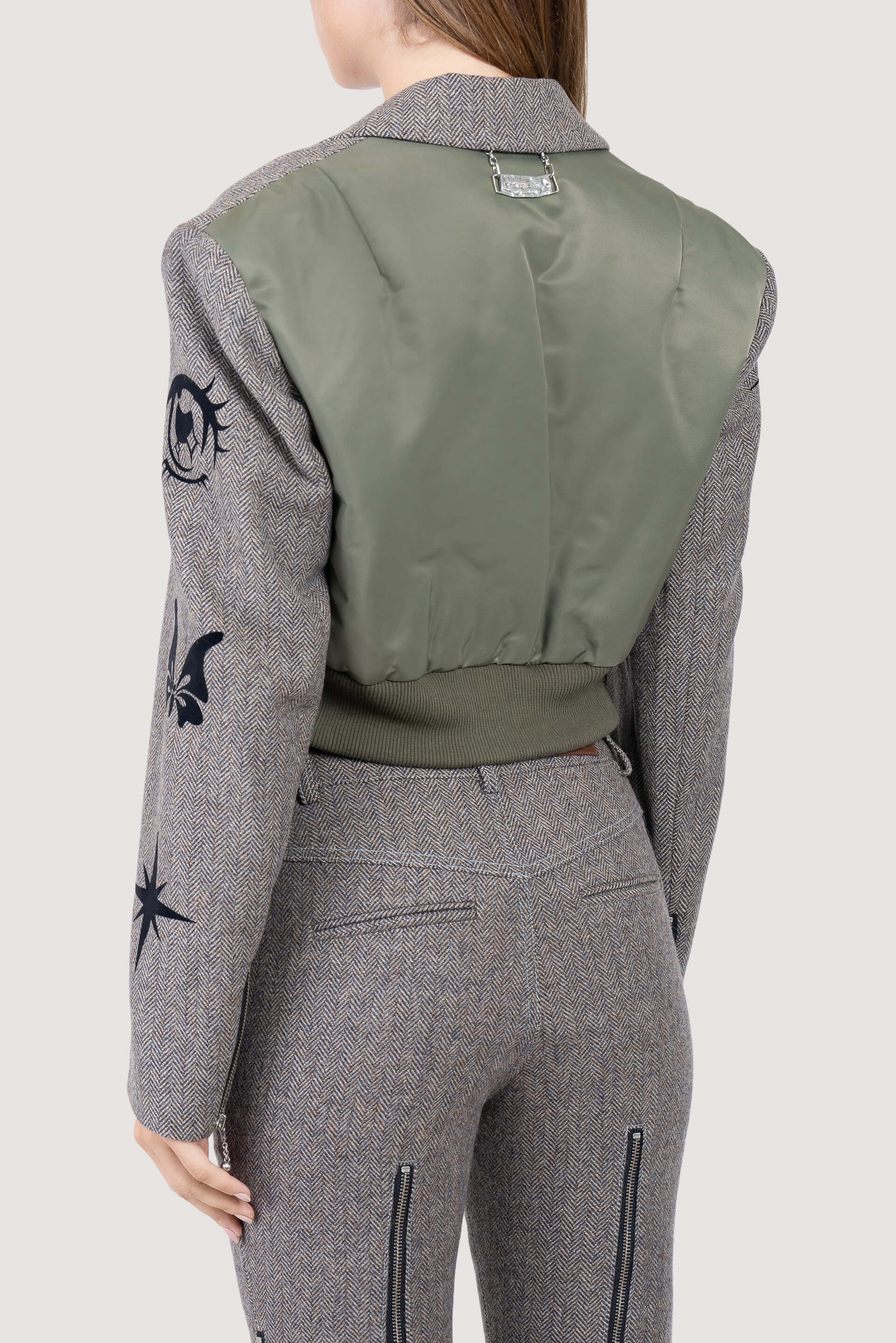 Andersson Bell Haruko Herringbone Ma-1 Jacket - Fabric of Society