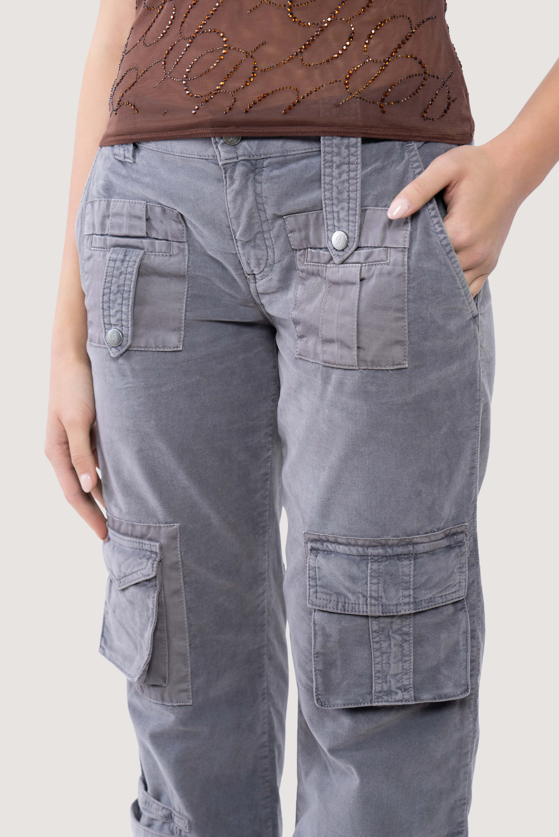Blumarine Low-Rise Straight Leg Cargo Pants - Fabric of Society