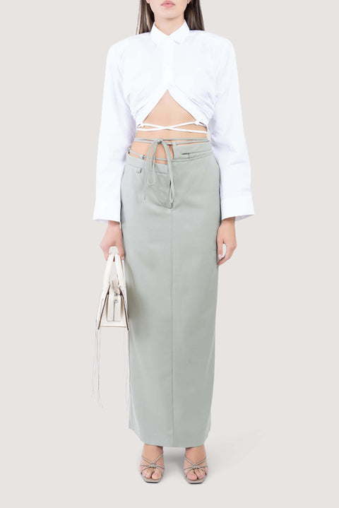 Open Back Shirt With Tie