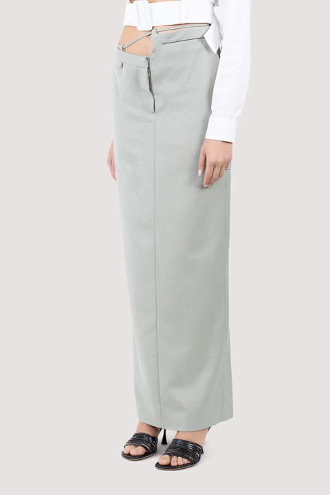Asymmetric Tailored Midi Skirt
