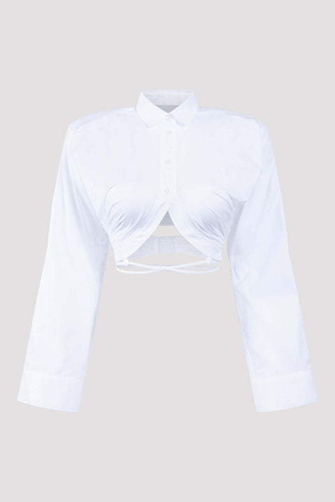 Open Back Shirt With Tie