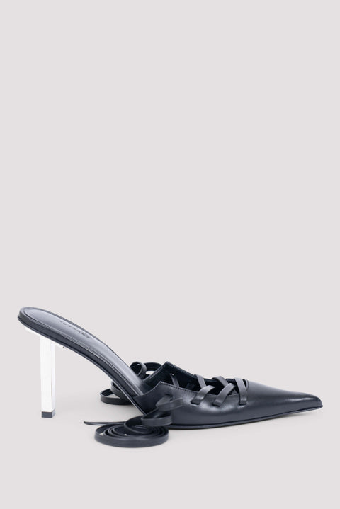 Rococo Tie High-Heel Leather Pumps