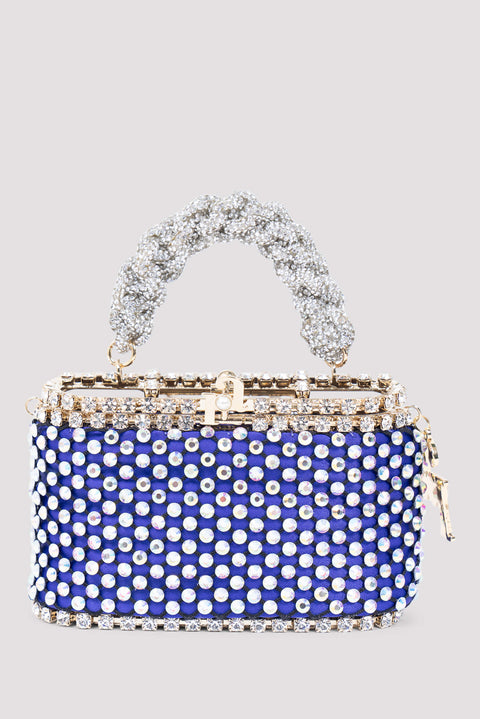 Medea Crystal Embellished Caged Mini Tote Bag
