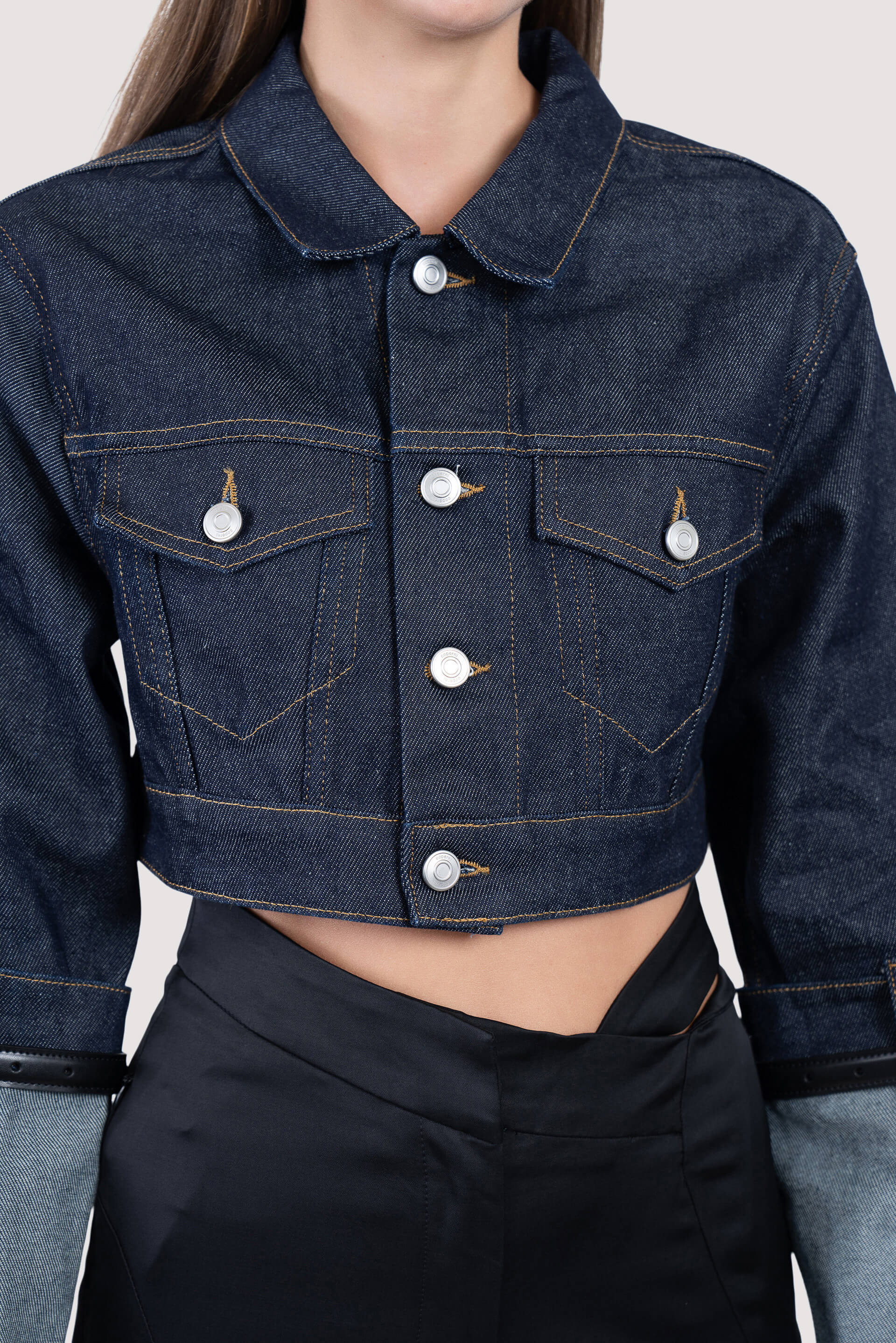 ジャケット Coperni 'Hybrid Denim Short' jacket Coperni Cropped Hybrid Denim Jacket - Fabric of Society