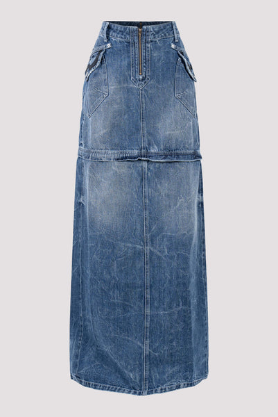 The Ahna High Waist Denim Skirt • Impressions Online Boutique