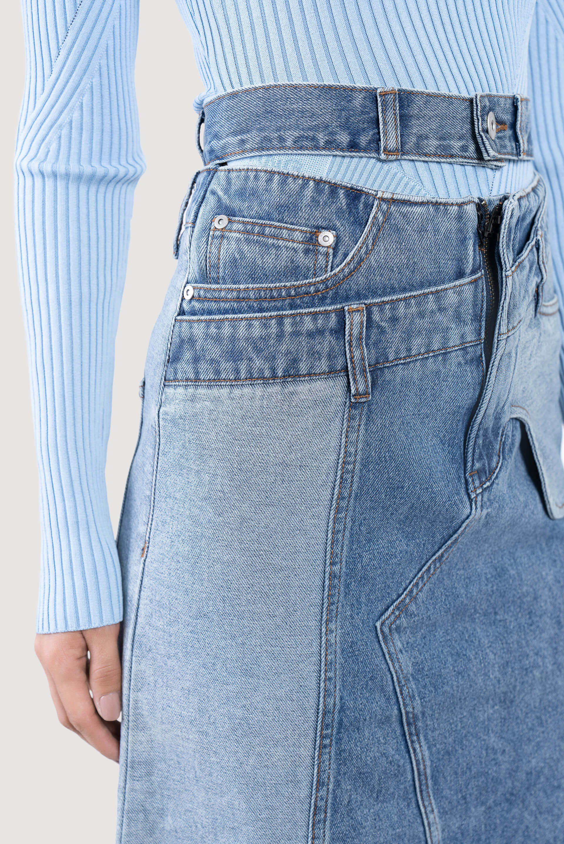 INSIDE OUT ZIPPE DENIMU SKIRT - ロングスカート