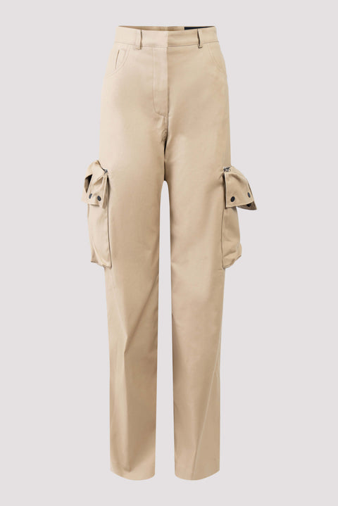 Wide Leg Cotton Cargo Pants