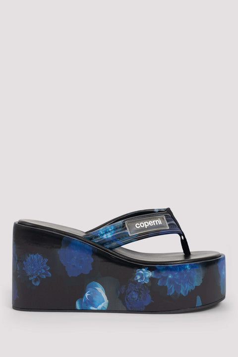 Holographic Logo Wedge Sandal