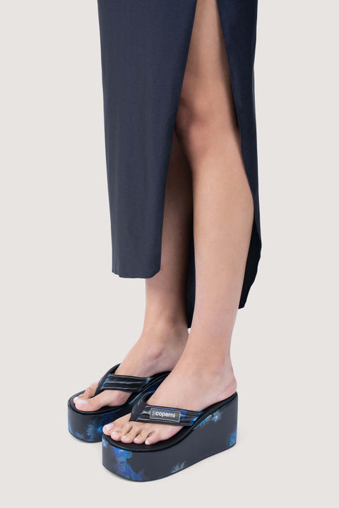 Holographic Logo Wedge Sandal