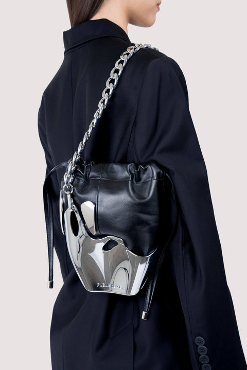 Leather And Chrome Bucket Bag