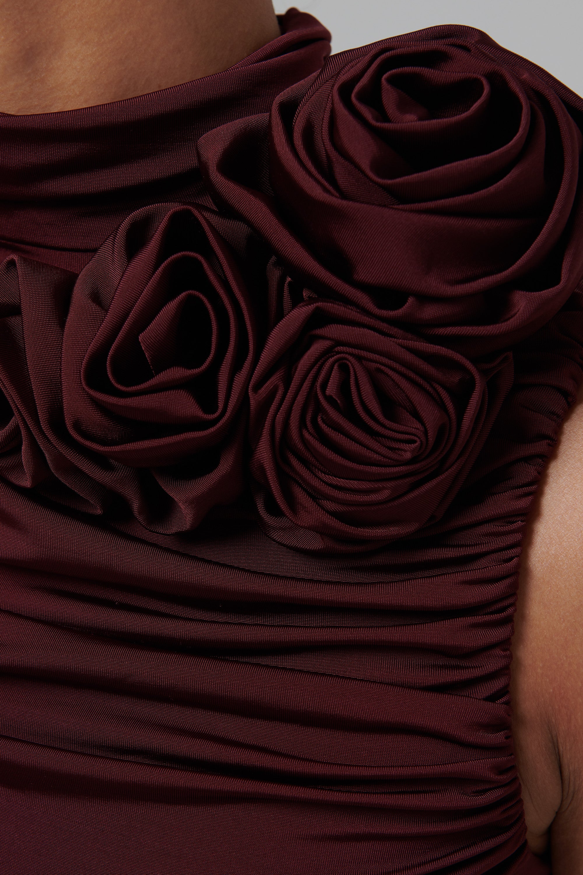 Magda Butrym Burgundy Rose Back Slit Midi Dress Burgundy / (FR)40 Magda Butrym Burgundy Rose Back Slit Midi Dress Burgundy / (FR)40