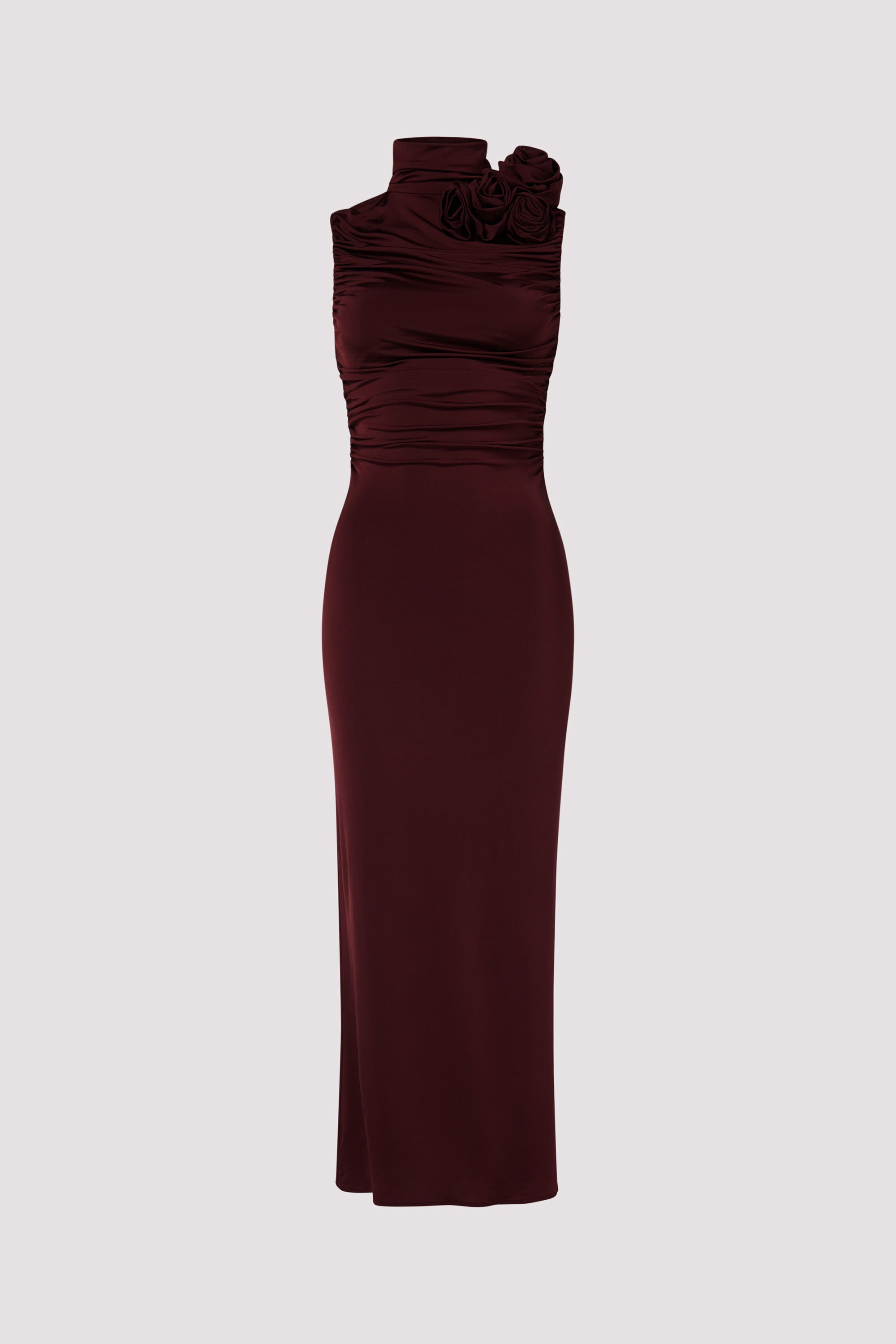 Magda Butrym Burgundy Rose Back Slit Midi Dress Burgundy / (FR)40