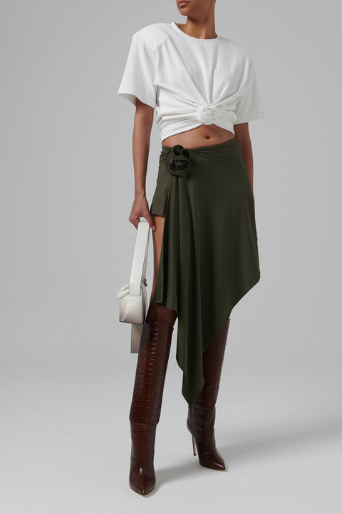 White Front Knot T-Shirt