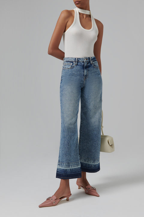 Blue Jude High Rise Crop Wide Leg Jeans