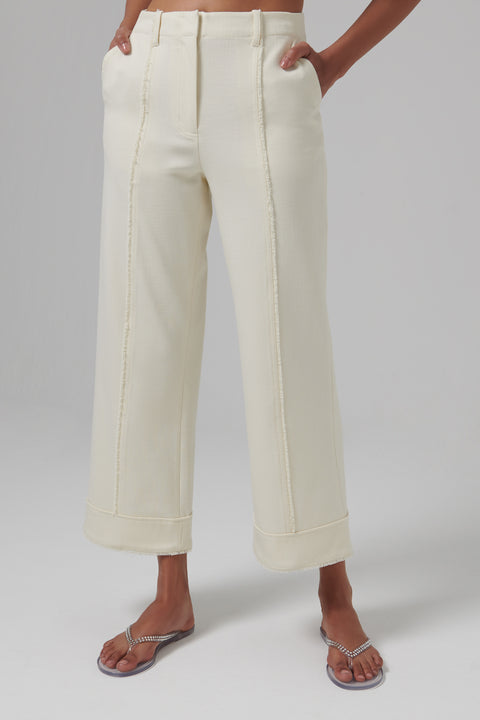 White Sully Wide Leg Cropped Pant