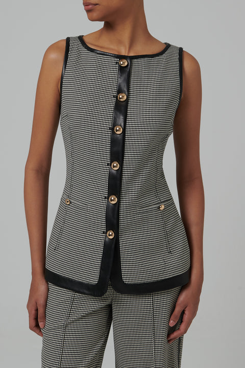 Black Cressida Button Top