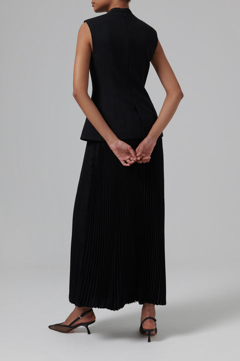 Black Georgina Vest Midi Dress