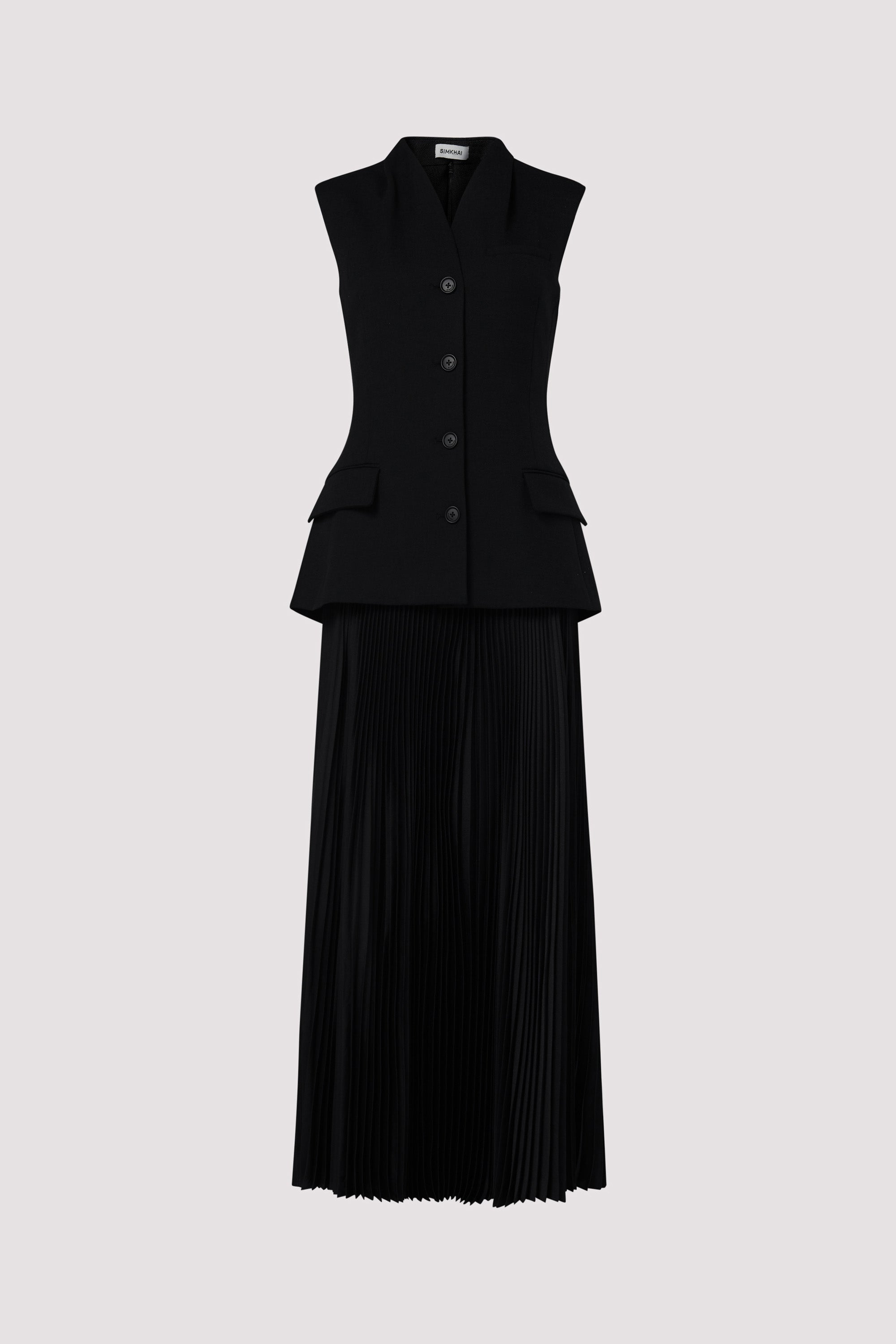 Simkhai Black Georgina Vest Midi Dress Simkhai Black Georgina Vest Midi Dress