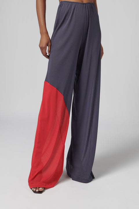 Red and Navy Two Tone Pants