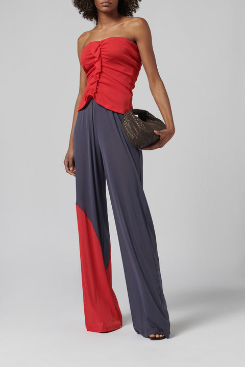 Red and Navy Two Tone Pants