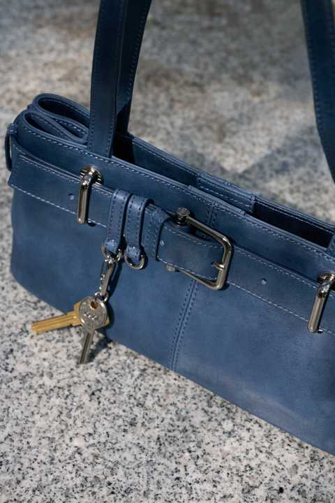 Navy Brocle Mini Shoulder Bag