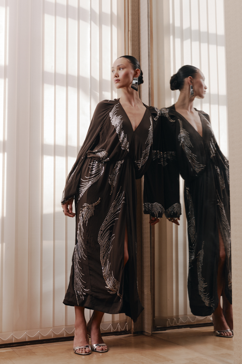 Brown Silas Midi Dress