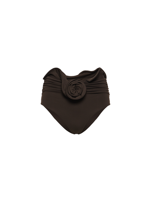 Brown Sculpted Waist Bikini Bottom