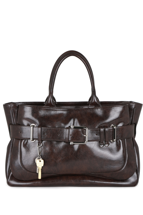 Dark Brown Brocle Tote
