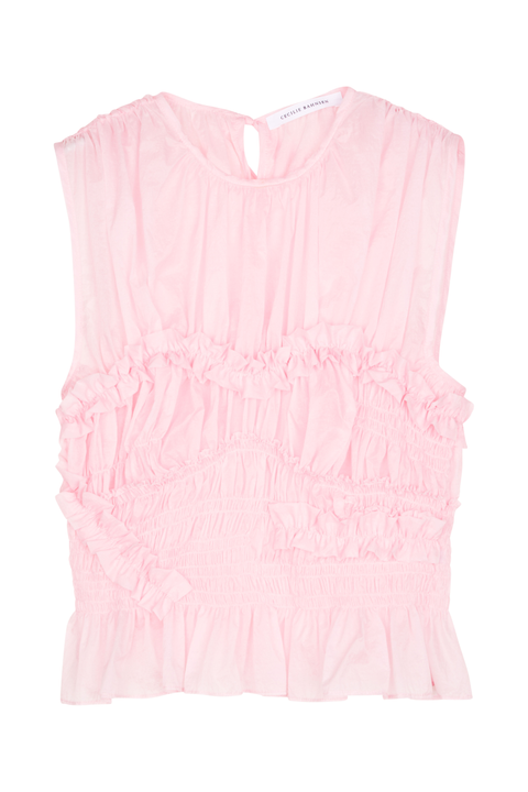 Cecilie Bahnsen Pink Uphi Sheer Ripstop Top